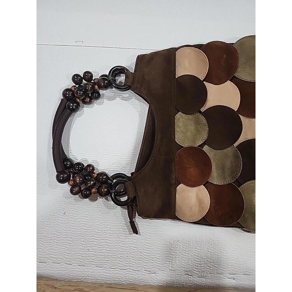 Womens Boho Aldos Faux Leather Wooden Beeded Shoulder Purse Hand Bag - Picture 7 of 9